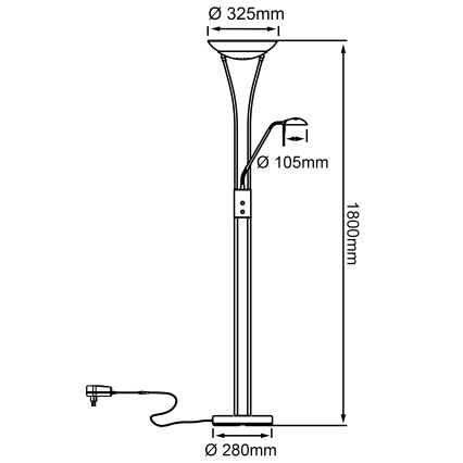 Brilliant - reguliuojamas LED toršeras FINN 2xLED/13W/230V matinis chromas