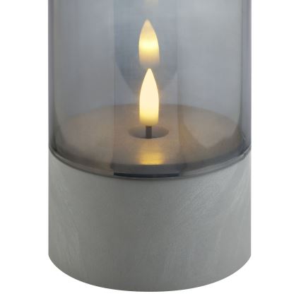 Brilliant - Rinkinys 2x LED žvakės ILLUSION LED/2xAA IP44 pilka/dūminė juoda