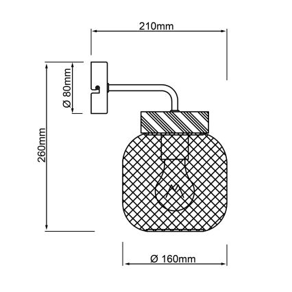 Brilliant - Sieninis šviestuvas GIADA 1xE27/40W/230V juodas
