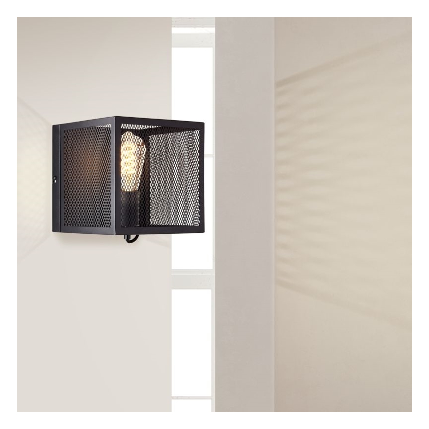 Brilliant - Sieninis šviestuvas MAZE 1xE27/40W/230V juoda