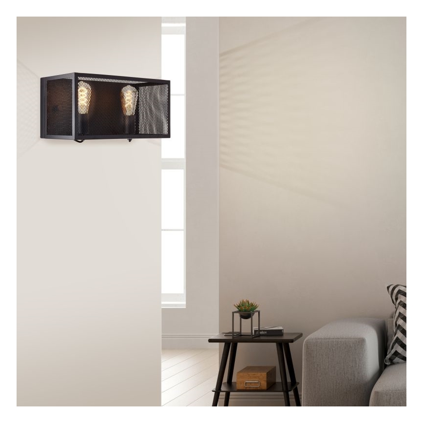 Brilliant - Sieninis šviestuvas MAZE 2xE27/40W/230V juoda