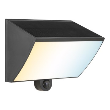Brilliant - SIERRA saulės LED sieninis šviestuvas su jutikliu LED/6W/3,7V 2700/4000/6500K 2000 mAh IP54 juodas