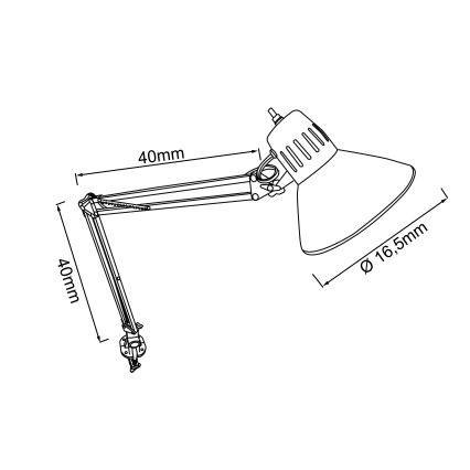 Brilliant - Stalo lempa su spaustuku HOBBY 1xE27/40W/230V balta