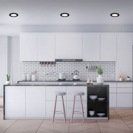Brilo - Rinkinys (3 vnt.) LED vonios įleidžiamų šviestuvų FLAT LED/6W/230V IP44, juodos