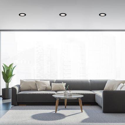 Brilo - Rinkinys (3 vnt.) LED vonios įleidžiamų šviestuvų FLAT LED/6W/230V IP44, juodos