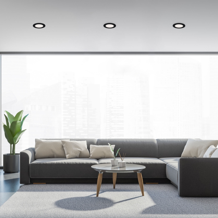 Brilo - Rinkinys (3 vnt.) LED vonios įleidžiamų šviestuvų FLAT LED/6W/230V IP44, juodos