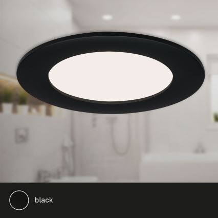 Brilo - Rinkinys (3 vnt.) LED vonios įleidžiamų šviestuvų FLAT LED/6W/230V IP44, juodos