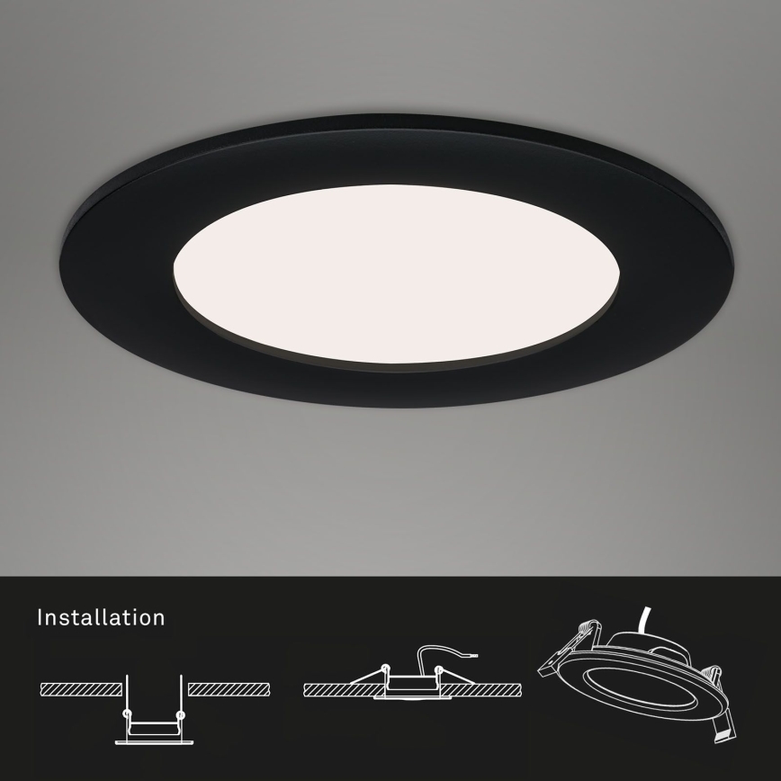 Brilo - Rinkinys (3 vnt.) LED vonios įleidžiamų šviestuvų FLAT LED/6W/230V IP44, juodos