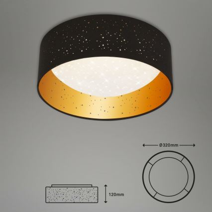 Brilo 3482-015 - LED lubinis šviestuvas MAILA STARRY LED/12W/230V juoda/auksas