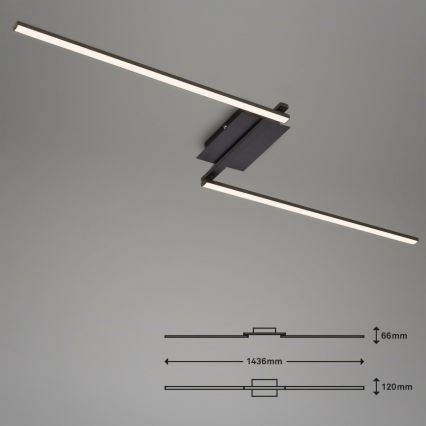 Brilo 3500-015 - LED Ant pagrindo montuojamas sietynas STAFF 2xLED/6W/230V juoda