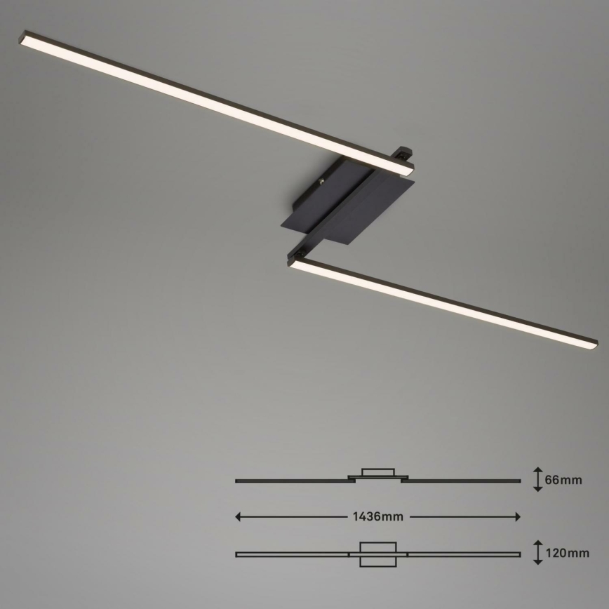 Brilo 3500-015 - LED Ant pagrindo montuojamas sietynas STAFF 2xLED/6W/230V juoda