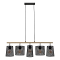 Brilo 4078-054 - Pakabinamas šviestuvas ant laido WOOD & STYLE 5xE27/60W/230V