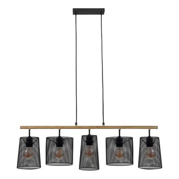 Brilo 4078-054 - Pakabinamas šviestuvas ant laido WOOD & STYLE 5xE27/60W/230V