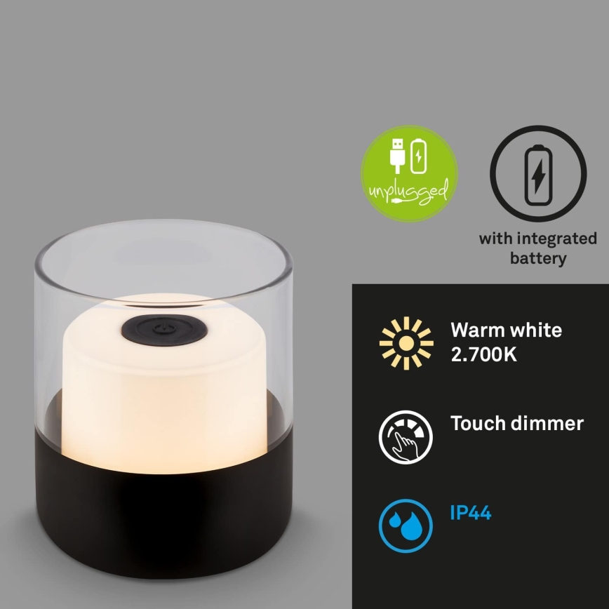 Brilo - dimeriuojama lauko įkraunama stalinė LED lempa LILET LED/2W/5V IP44