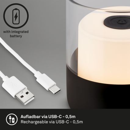 Brilo - dimeriuojama lauko įkraunama stalinė LED lempa LILET LED/2W/5V IP44