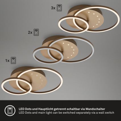 Brilo - Dimeriuojamas LED lubinis šviestuvas LED/26W/230V 3000K rudas