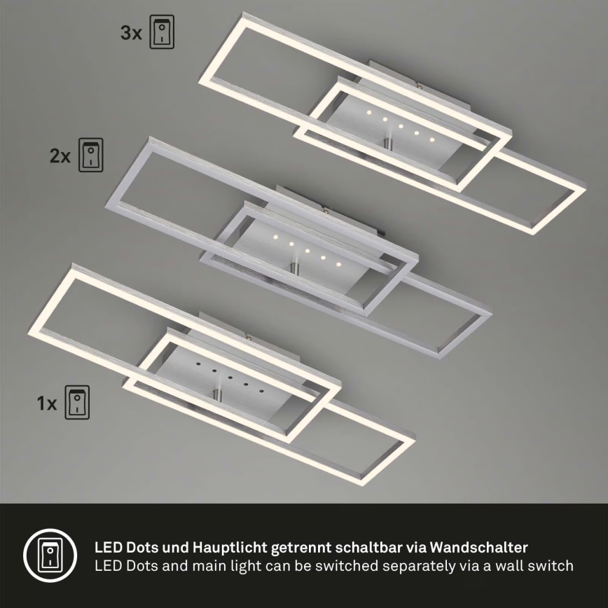 Brilo - dimeriuojamas LED lubų šviestuvas LED/30W/230V 3000K matinis chromas