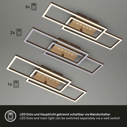 Brilo - Dimeriuojamas lubinis LED šviestuvas LED/30W/230V 3000K rudas