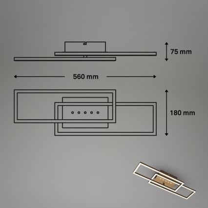 Brilo - Dimeriuojamas lubinis LED šviestuvas LED/30W/230V 3000K rudas