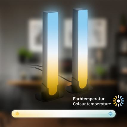 Brilo - KOMPLEKTAS 2x LED RGBIC Pritemdomas stalinis šviestuvas LED/12W/230V 3000-6500K Wi-Fi Tuya