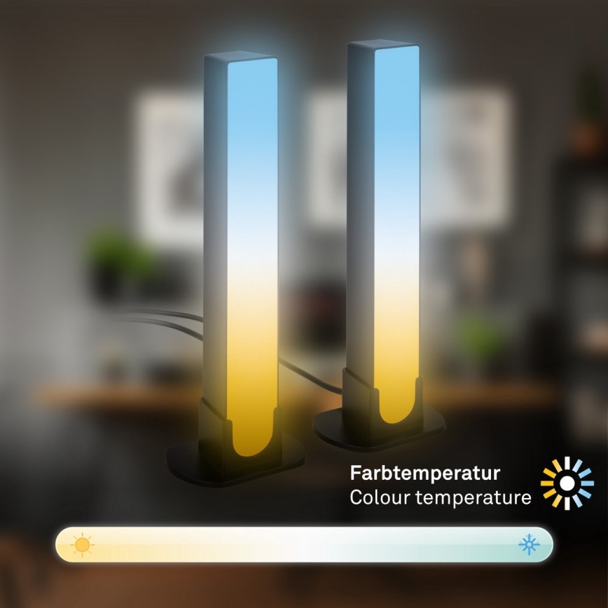 Brilo - KOMPLEKTAS 2x LED RGBIC Pritemdomas stalinis šviestuvas LED/12W/230V 3000-6500K Wi-Fi Tuya