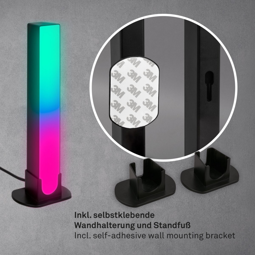 Brilo - KOMPLEKTAS 2x LED RGBIC Pritemdomas stalinis šviestuvas LED/12W/230V 3000-6500K Wi-Fi Tuya