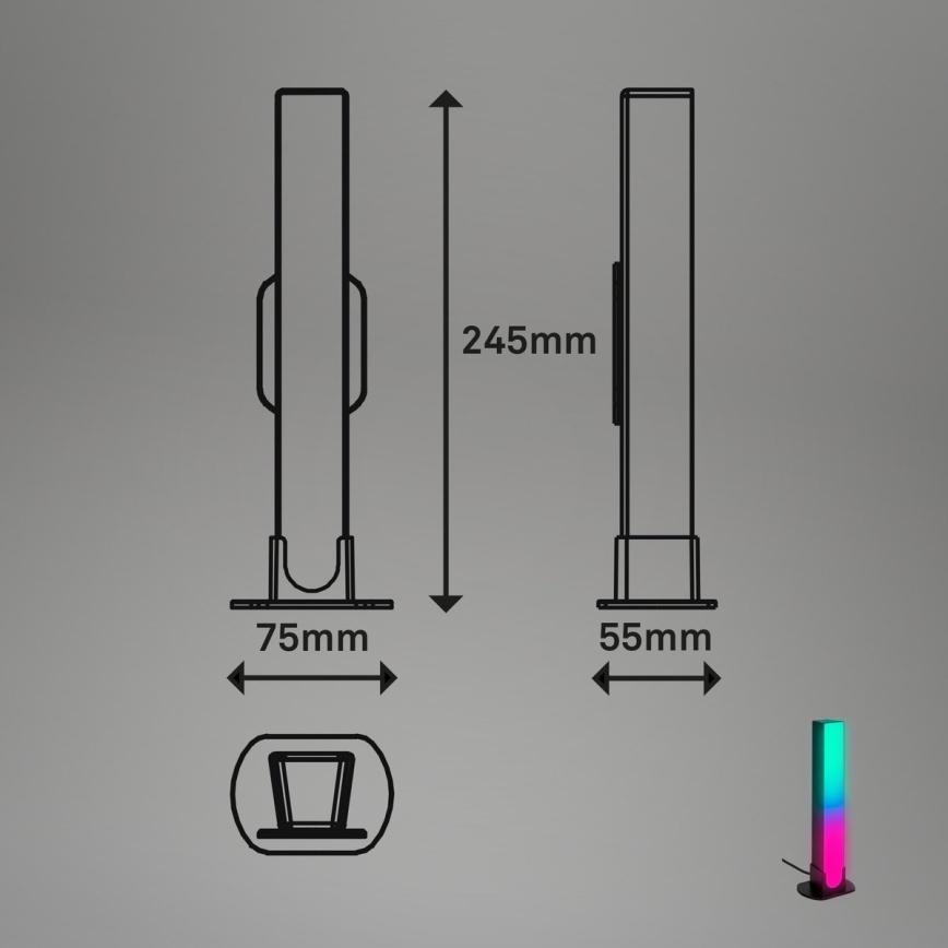 Brilo - KOMPLEKTAS 2x LED RGBIC Pritemdomas stalinis šviestuvas LED/12W/230V 3000-6500K Wi-Fi Tuya