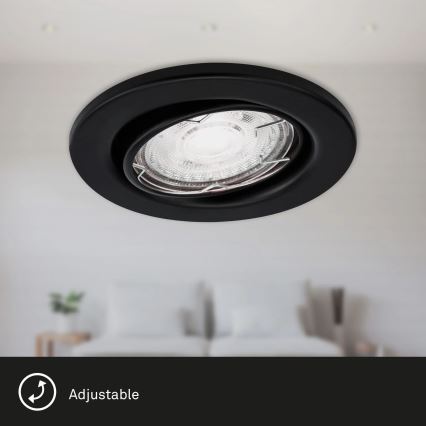 Brilo - KOMPLEKTAS 3x LED įleidžiamas lubinis vonios šviestuvas 1xGU10/5W/230V IP23 juoda