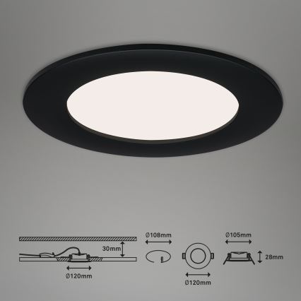 Brilo - KOMPLEKTAS 3x LED įleidžiamas lubinis vonios šviestuvas FLAT LED/7W/230V IP44