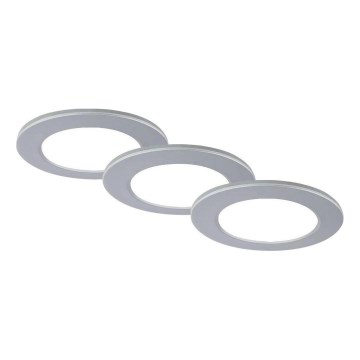 Brilo - KOMPLEKTAS 3x LED įleidžiamas lubinis vonios šviestuvas LED/4W/230V IP44 3000/4000K sidabras