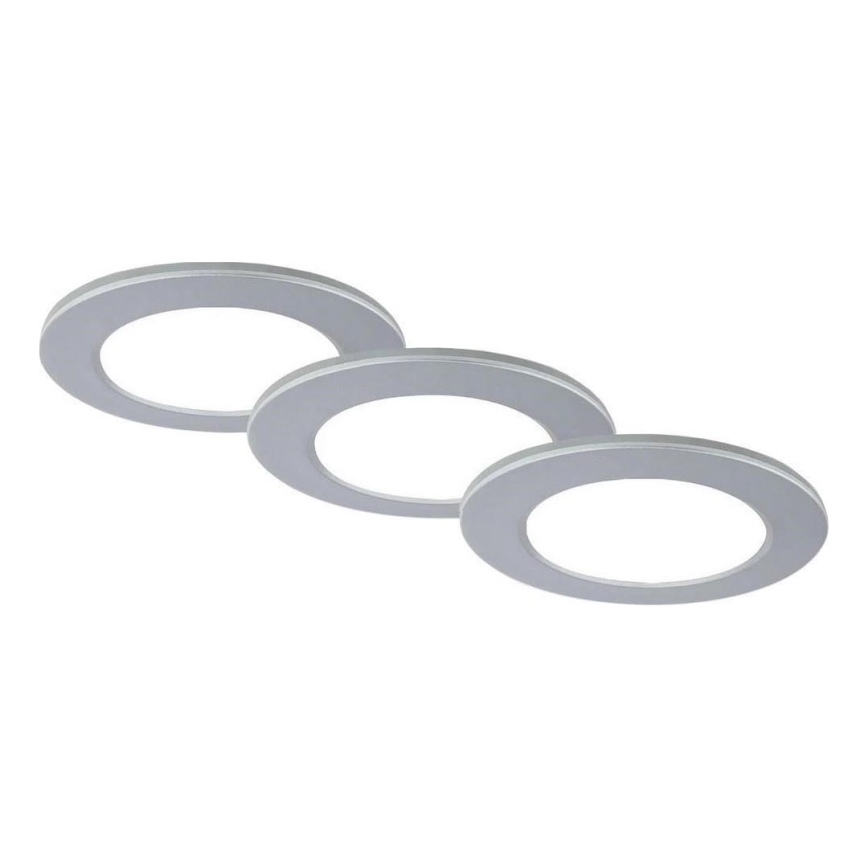 Brilo - KOMPLEKTAS 3x LED įleidžiamas lubinis vonios šviestuvas LED/4W/230V IP44 3000/4000K sidabras