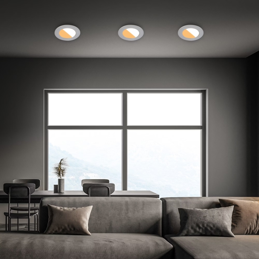 Brilo - KOMPLEKTAS 3x LED įleidžiamas lubinis vonios šviestuvas LED/4W/230V IP44 3000/4000K sidabras