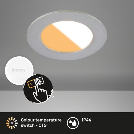 Brilo - KOMPLEKTAS 3x LED įleidžiamas lubinis vonios šviestuvas LED/4W/230V IP44 3000/4000K sidabras