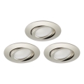 Brilo - KOMPLEKTAS 3x LED Reguliuojamas vonios įleidžiamas šviestuvas LED/5W/230V IP23 matinis chromas