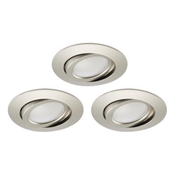 Brilo - KOMPLEKTAS 3x LED Reguliuojamas vonios įleidžiamas šviestuvas LED/5W/230V IP23 matinis chromas