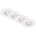 Brilo - KOMPLEKTAS 4x LED įleidžiamas lubinis vonios šviestuvas LED/4,9W/230V IP44 balta