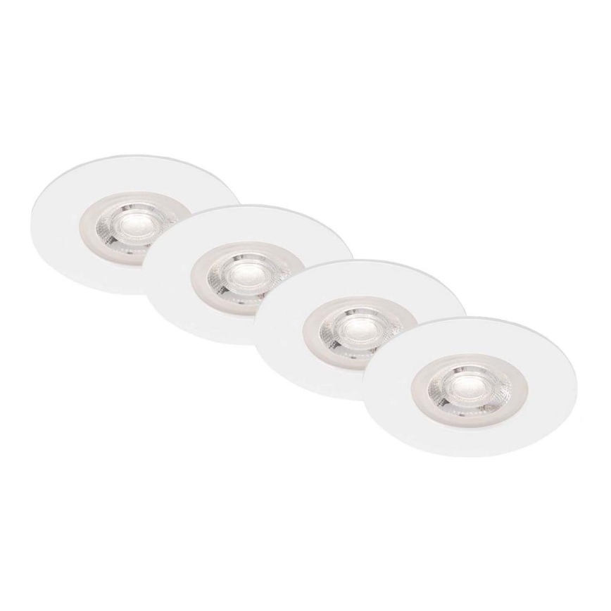 Brilo - KOMPLEKTAS 4x LED įleidžiamas lubinis vonios šviestuvas LED/4,9W/230V IP44 balta