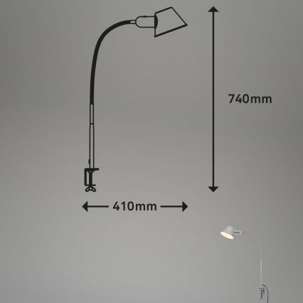 Brilo - Lankstus Stalinis šviestuvas su segtuku 1xE27/10W/230V sidabras