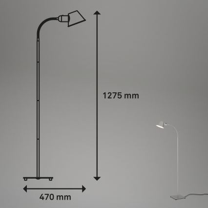Brilo - Lankstus Toršeras 1xE27/10W/230V sidabras