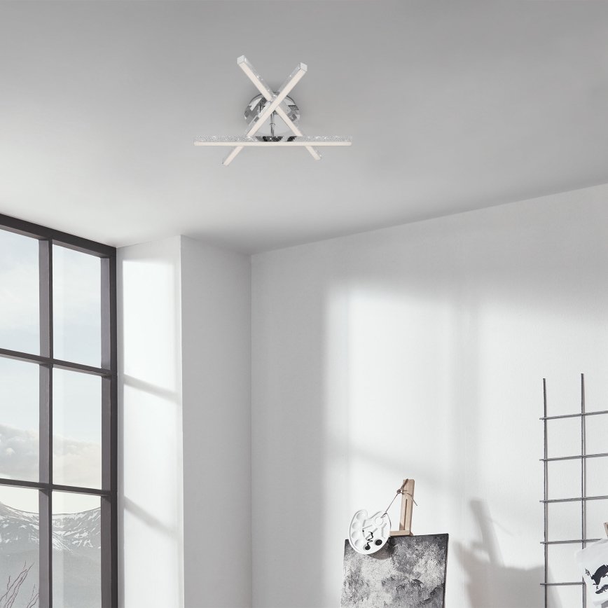 Brilo - LED Ant pagrindo montuojamas sietynas REY 3xLED/5W/230V blizgus chromas