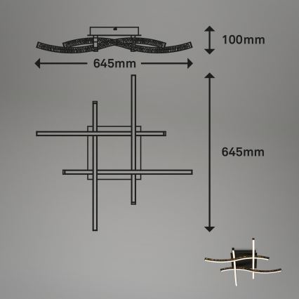 Brilo - LED Ant pagrindo montuojamas sietynas REY 4xLED/6W/230V juoda