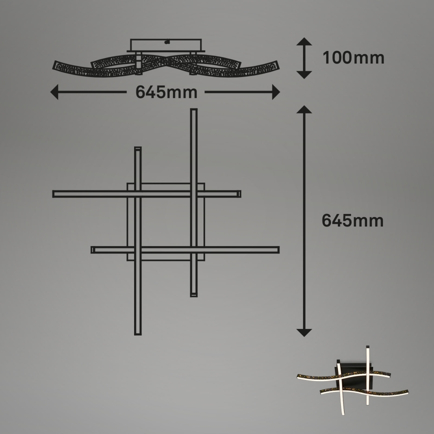 Brilo - LED Ant pagrindo montuojamas sietynas REY 4xLED/6W/230V juoda