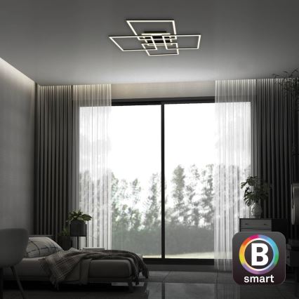 Brilo - LED Pritemdomas lubų šviestuvas FRAME LED/50W/230V 2700-6500K 72,4x72,4cm juoda Wi-Fi Tuya + nuotolinis valdymas