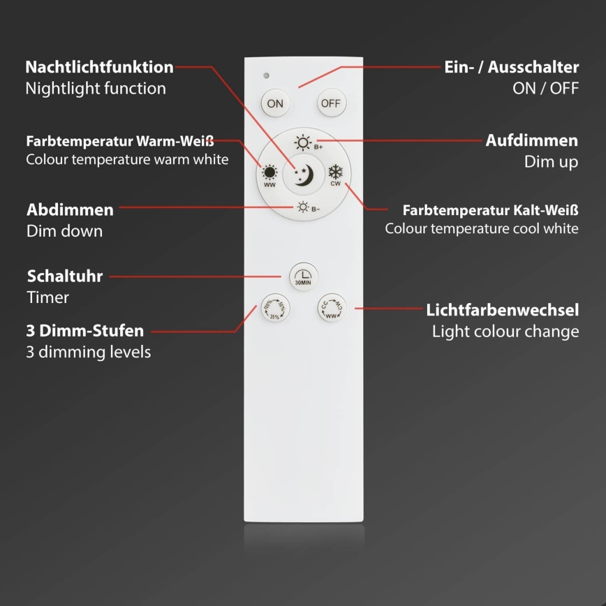 Brilo - LED Pritemdomas lubų šviestuvas FRAME LED/50W/230V 2700-6500K 72,4x72,4cm juoda Wi-Fi Tuya + nuotolinis valdymas