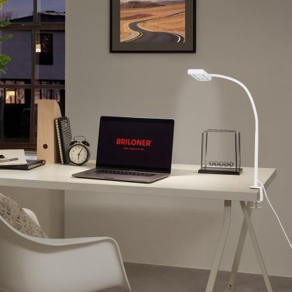Brilo - LED Lankstus Stalinis šviestuvas su segtuku TRASNA LED/7,5W/230V balta