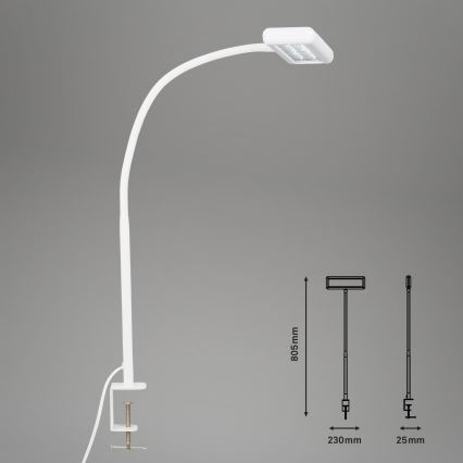 Brilo - LED Lankstus Stalinis šviestuvas su segtuku TRASNA LED/7,5W/230V balta