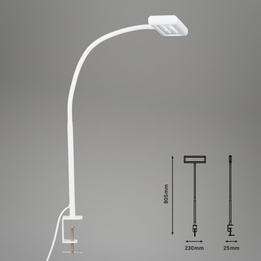 Brilo - LED Lankstus Stalinis šviestuvas su segtuku TRASNA LED/7,5W/230V balta