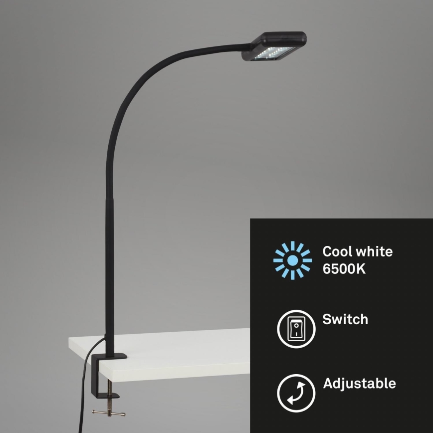 Brilo - LED Lankstus Stalinis šviestuvas su segtuku TRASNA LED/7,5W/230V juoda