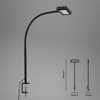 Brilo - LED Lankstus Stalinis šviestuvas su segtuku TRASNA LED/7,5W/230V juoda