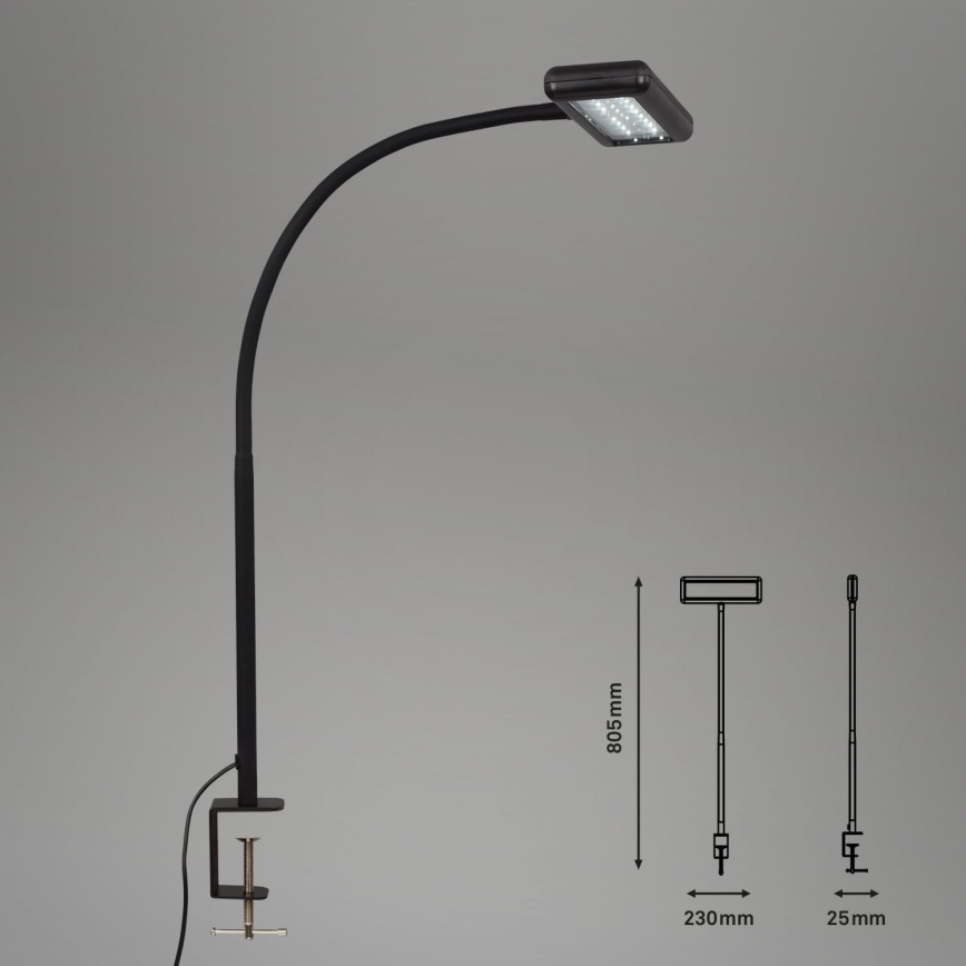 Brilo - LED Lankstus Stalinis šviestuvas su segtuku TRASNA LED/7,5W/230V juoda